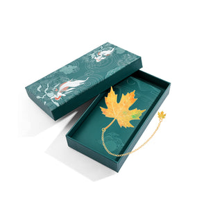 Marque-pages en Laiton, feuilles d'automne – Cadeaux raffinés en coffret