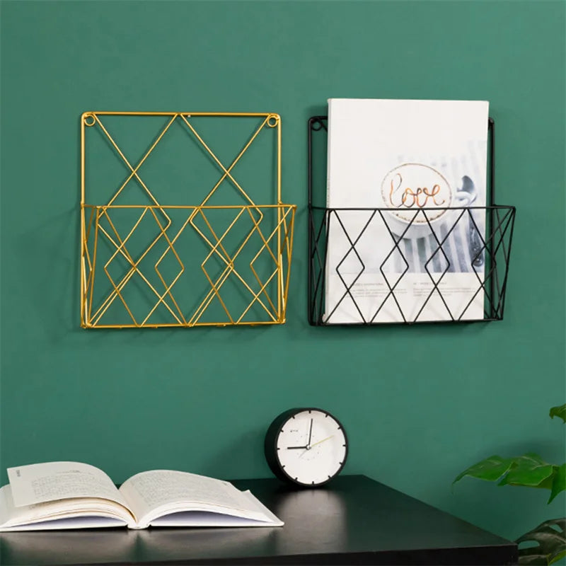 C L'AFFAIRE Porte-Revues Design Arrondi Métal Doré & Simili Cuir Noir – Élégant Et Pratique Pour Salon Moderne