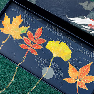 Marque-pages en Laiton, feuilles d'automne – Cadeaux raffinés en coffret