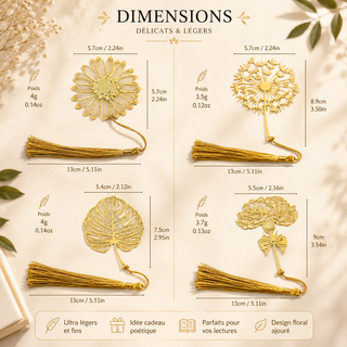 Marque Pages en Laiton Fleurs